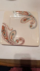 TABLETOPS GALLLERY MULTI PAISLEY 8.25 SALAD PLATE    EXC  USED COND - Picture 1 of 3