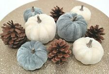 Thanksgiving Fall Velvet Gourd Pumpkin Bowl Fillers Wreaths Tabletop Decor 