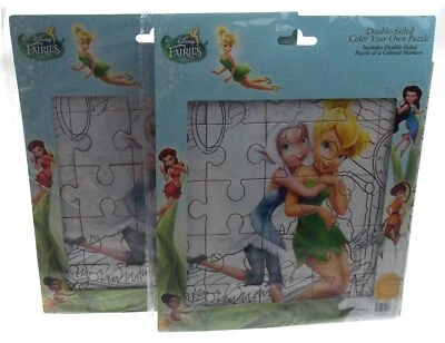 Hadas Disney Doble Cara Colorea Tu Propio Rompecabezas Marcadores Regalo Niños Artesanía Interior Foto 1 de 3