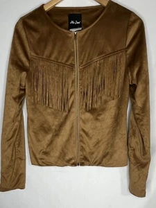 ME JANE WOMENS Small FAUX SUEDE Brown JACKET - Picture 1 of 5
