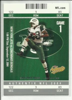 2004 Fleer Authentix #86 Santana Moss New York Jets - Image 1 of 2