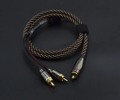 Stereo Phono 1× RCA to 2x RCA Male Audio Cable AV Signal Line Y Splitter Adapter - Image 1 of 4