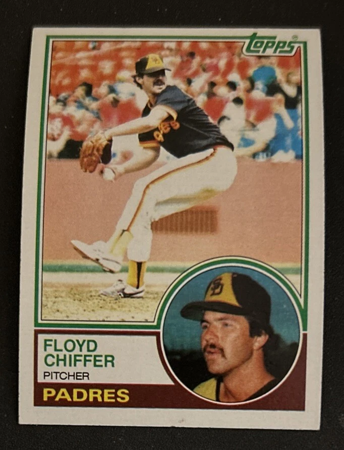 1983 Topps Floyd Chiffer Baseball Rookie Card (RC) #298 Padres Pitcher VG O/C - Image 1 of 2