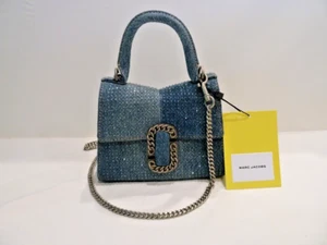 Marc Jacobs The Mini Top Handle Handtasche in Denim Crystal Neu mit Etikett - Bild 1 von 9