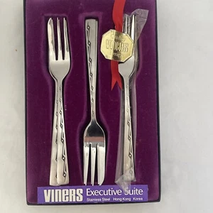 Vintage Viners of Sheffield EXECUTIVE SUITE Cake/Pastry Forks x 6 BOXED UNUSED! - Picture 1 of 7