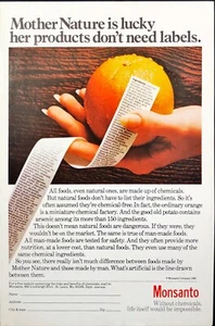 1980 Monsanto All Foods are made of Chemicals Orange Vintage Print Ad - Picture 1 of 5