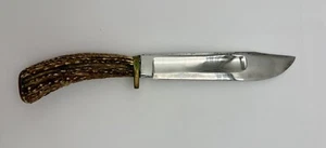 Vintage Stag Handle & Bronze Bowie Knife 13” Custom Handmade - Picture 1 of 9