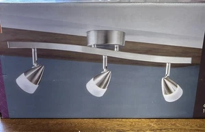 allen + roth, "Aria" Brushed Nickel Dimmable LED Track, Frosted Glass Shades (G8 - Picture 1 of 9