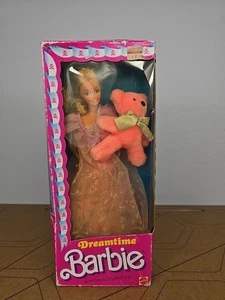 Barbie Dreamtime Doll With Her Cuddly Pink Bear B.B. 1984 Mattel #9180 - Picture 1 of 17