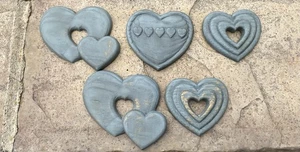 Vintage 5er Set Wurzelholz #2798 Herzen blau gold Homco Wohndeko - Bild 1 von 12