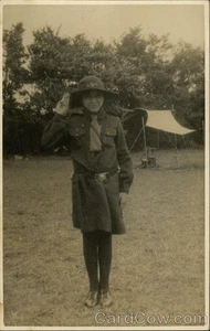 Pfadfinderin RPPC Guide Echtfoto Postkarte Original Vintage Postkarte - Bild 1 von 2