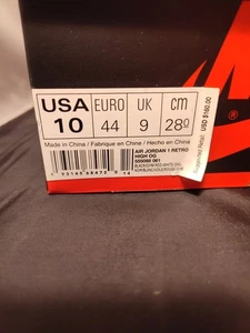 Nike Air Jordan 1 Retro High OG Black/Gym Red-White Sail/Box Only! Size 10 As Is - Picture 1 of 8