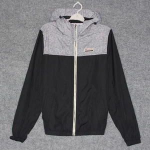 Hollister California Men's Hooded Windbreaker Jacket Size M Black Gray - Picture 1 of 6