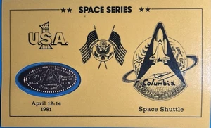 Elongated Penny (Space Shuttle Columbia, 1981) *Space Series* Carded Vintage - Bild 1 von 2