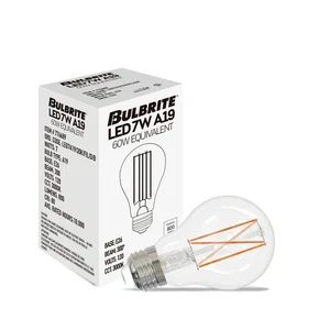 Bulbrite 776214 LED7A19/30K/FIL/D/B/2 7W LED A19 3000K FILAMENT E26 DIM 10 bulbs - Picture 1 of 2