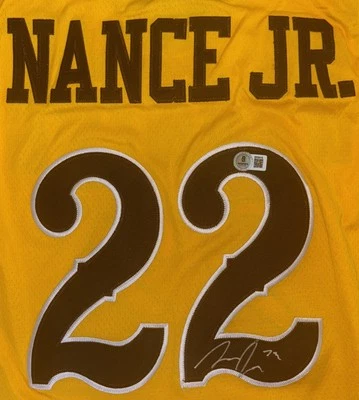Larry Nance Jr. Camiseta Nike Beckett autografada assinada Wyoming Cowboys certificado de autenticidade - Imagem 1 de 4