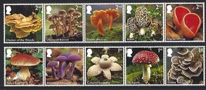 GREAT BRITAIN 2025 MUSHROOMS SET OF 10 UNMOUNTED MINT - Picture 1 of 1