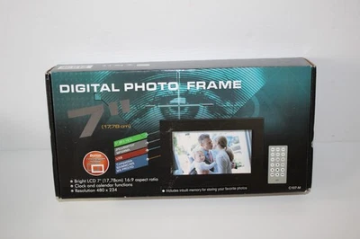 Digital Photo Frame Black Corded 7" TFT LCD Screen w/ Accessories - Cibox C107M - Image 1 of 4