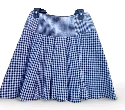 MICHAEL KORS SKIRT WOMENS SZ 4 PLAID BLACK WHITE FLARE ZIP CLOSURE MIDI COTTON - Image 1 of 4