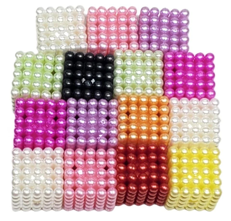 15 Pc - Square Beaded - Craft Fancy Beads - For Beadable Pens & Keychains - Image 1 of 1