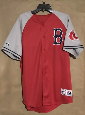 Boston Red Sox Baseball Jersey, Majestic, Genuine, Red/Grey, Button, Size: Large - Image 1 of 4