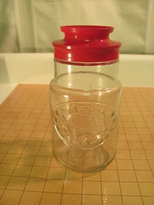 Vintage Anchor Hocking 1776 Eagle Glass Jar Red Lid - Picture 1 of 11