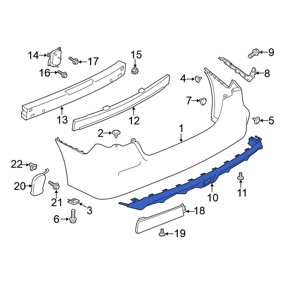 For Nissan Sentra 2017-2019 Nissan 850B24FU0A Rear Valance Panel Foto 1 de 1
