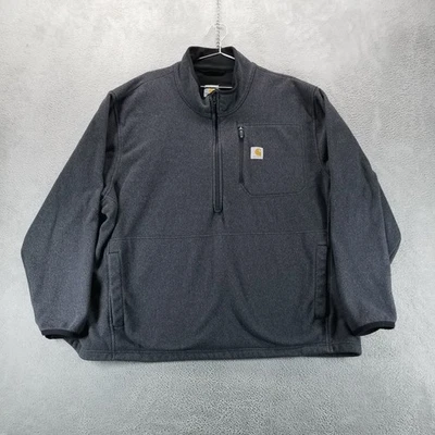 Carhartt Jacket Mens 3XL Gray Dalton Half-Zip Fleece Zip Pockets - Image 1 of 4