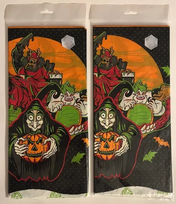 NUEVO LOTE DE 2 MANTELES VINILO PLÁSTICO HALLOWEEN 54" X 96" VILLANOS DISNEY 100 Foto 1 de 4