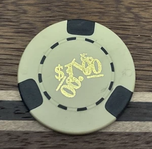 Unbekannter $1 überstempelter Casino Poker Chip Vintage - Bild 1 von 2
