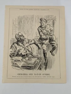 1915 Punch Illustration Cartoon F. H. Townsend Military Churchill Winston - Picture 1 of 1