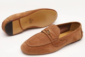 Gucci GG Interlocking Brown Men's Suede Loafers Size 9 - US 9.5 - Picture 1 of 17