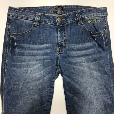 Pantalones Cortos Southpole Juniors Talla 11 Puños Denim Jean Bermuda Envejecido Adornado Foto 1 de 4