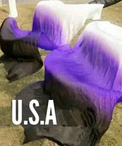 Belly Dance Silk Fan Veils 100% 1.8m Top Quality USA Store Quick Shipping - Picture 1 of 1