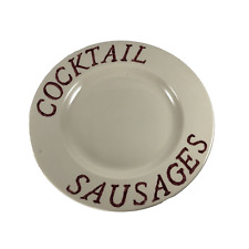 Emma Bridgewater Cafe Cocktail Sausages 10 1/2 Inch Plate Maroon on Cream