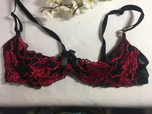   Axami Size us36b eu80b it 4b 1/2 padded underwired black red  - Picture 1 of 9