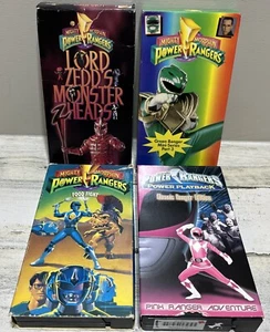 Mighty Morphin Power Rangers VHS Lot of 4 Former Rentals, One Is Wrong Tape/Case - Picture 1 of 17