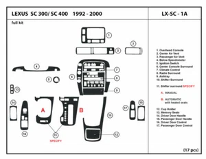 Real Carbon Fiber Dash Trim Kit for Lexus SC300/400 1992-1997 Interior Overlay - Picture 1 of 1
