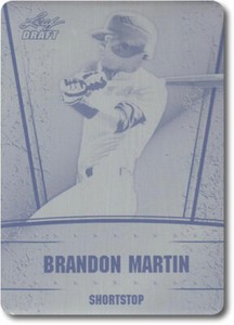 BRANDON MARTIN 2011 Leaf Draft Rookie Card Press Plate RC RAYS 1/1