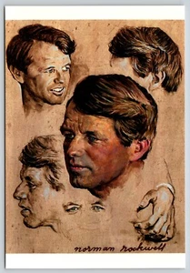 Retrato postal de Robert F Kennedy pintura de Norman Rockwell - Imagen 1 de 2