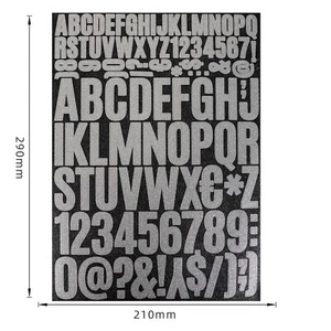 4 sheets Alphabet Letters Numbers Stickers,Self Adhesive Vinyl DIY Lable, silver - Picture 1 of 2