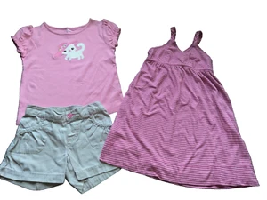 EUC! Lot of 3 Gymboree Cat Shirt & Shorts Tank Dress Outfits Size XSmall 4-5 5T - Picture 1 of 1
