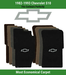 Lloyd Velourtex Front Mats for '82-93 Chevy S10 w/Silver Outline Chevy Bowtie