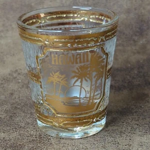 Hawaii Shot Glass Culver Oro 22k De Colección EE. UU. Playa Atardecer Palmeras - Imagen 1 de 4