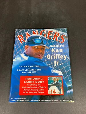 1997 Texas Rangers MLB Souvenir Program, Hall Of Famer Ken Griffey Jr. On Cover - Image 1 of 4
