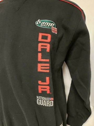 Nascar Dale Earnhardt JR Black Sweatshirt szLG Embroidered Pullover Apparel Cover