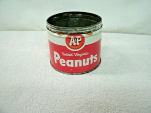 Vintage A & P Salted Virginia Peanuts Can--7 oz--No Top--Circa 1950-60's - Picture 1 of 1