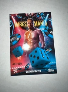 2025 Topps WWE World Wrestlemania 41 Exclusive Blue Carmelo Hayes 497/499 /499 - Picture 1 of 1