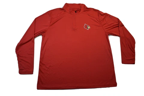 J. America Mens Louisville Cardinals Pullover Red Lightweight Jacket NWT M,L,XL Cover