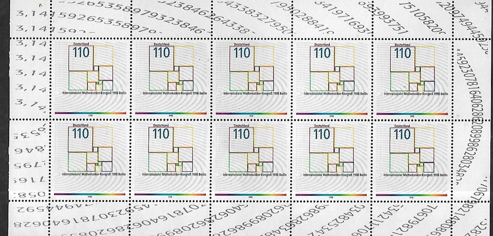 Alemania # 2010 MNH Hoja de 10 - Congreso Internacional de Matemáticos (1998) Foto 1 de 1